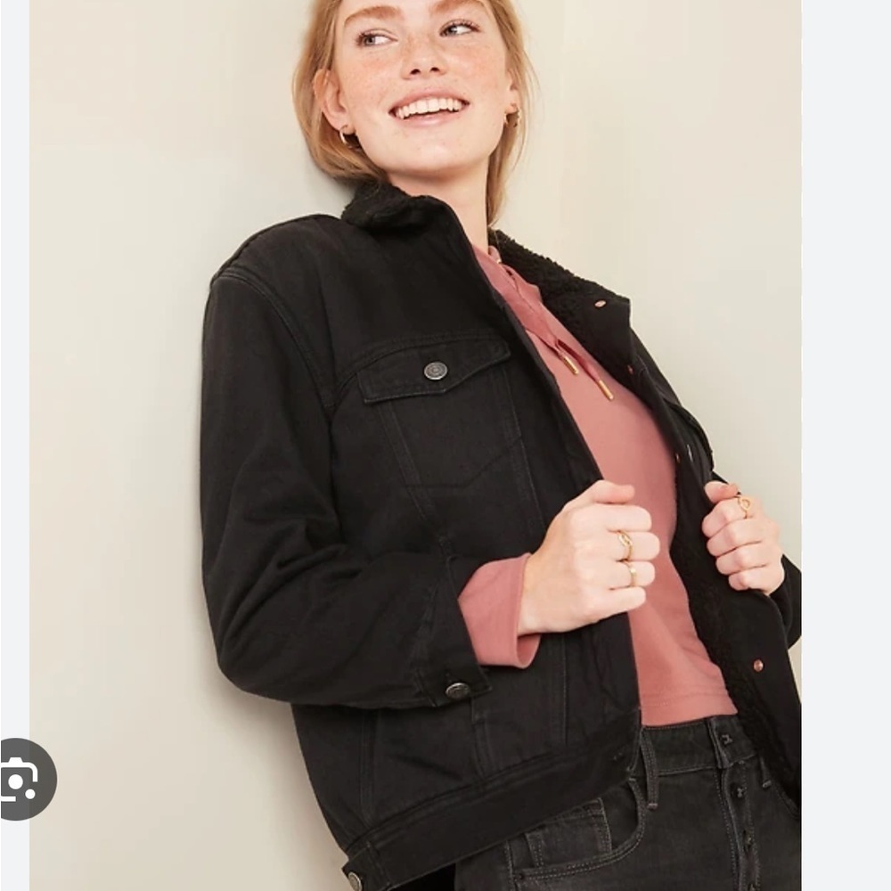 Old Navy Sherpa Lined Denim 'Boyfriend' Jacket/Womens/Small